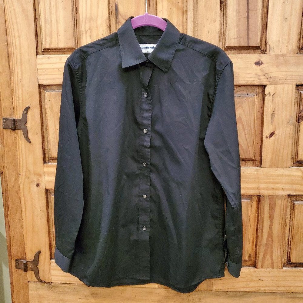 Additional Unisex ImageWear Long Sleeve Button Up Black Shirt Small Uniform